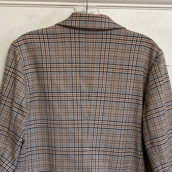 J. Jill Women's One Button Houndstooth Blazer Plaid Tigers Eye Stretch Petite M - Picture 9 of 13